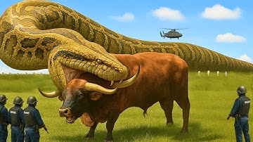 Emergency Rescue Team Saves Frightened Cow From a Massive Python’s Deadly Ambush Near the Farm Field