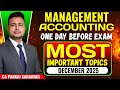 Most Important Topics | December 2025 | CMA Inter | Management Accounting | CA Pankaj Sarawagi |
