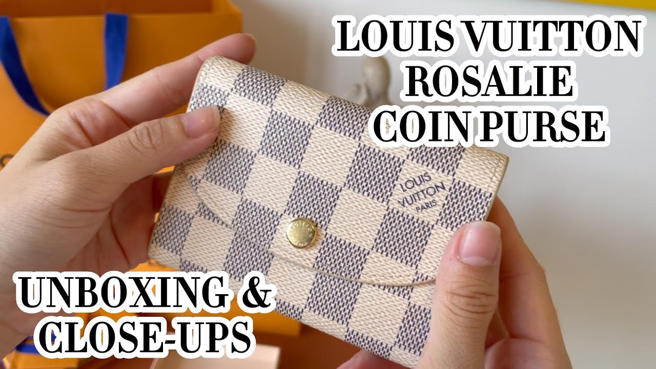 Louis Vuitton Damier Azur Rosalie Coin Purse, Beige, Large