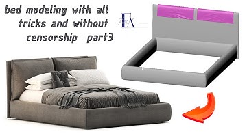 bed modeling in 3d max for the market (3dsky, 3dbaza,) with all tricks and without censorship part3