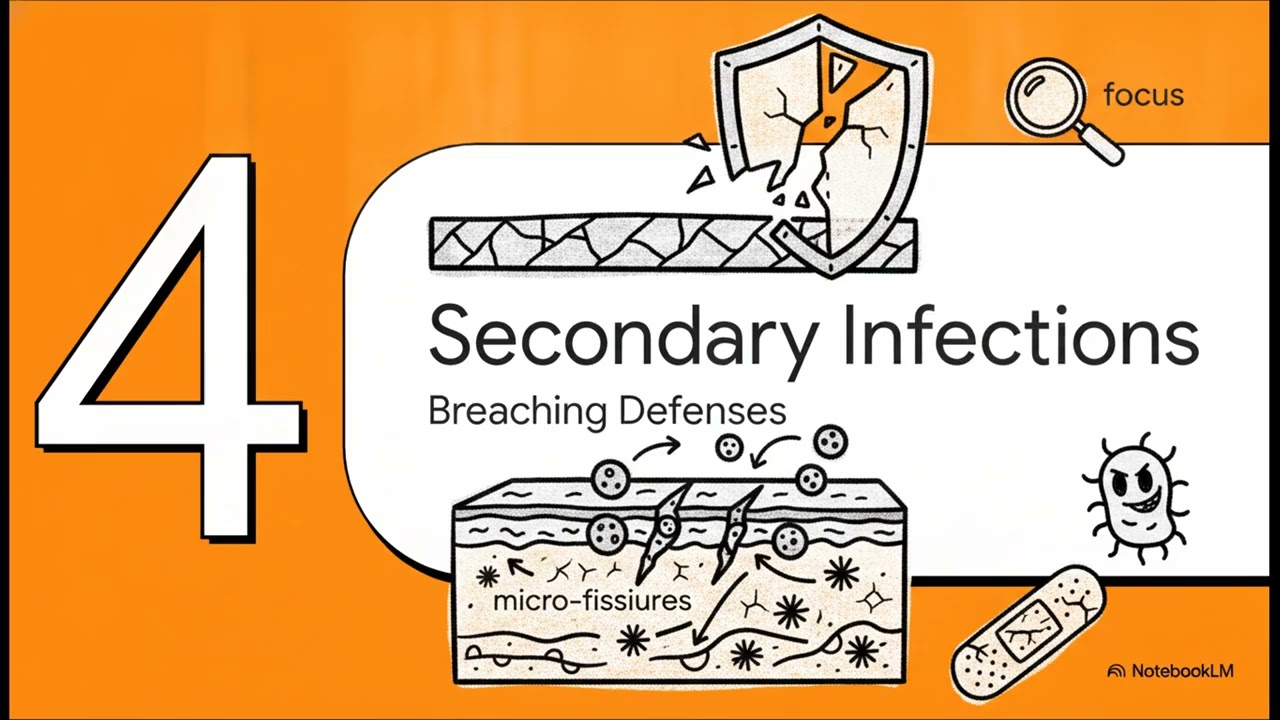 How do micro-fissures in lichen sclerosus increase the risk of secondary ba... | WHC Clinical FAQ