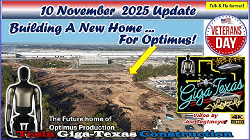 New Optimus Factory! Cortex 2 Chiller Plant, More Deliveries! 10 Nov 2025 Giga Texas Update(07:35AM)