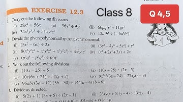 Class 8 Maths chapter number 12 Practice set 12.3। Class 8th maths exercise 12.3 Q4,5। #ncertmaths