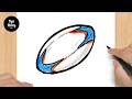 #974 How to Draw a Rugby Ball - Easy Drawing Tutorial
