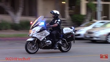 LAPD Motor Unit Responding/Arriving On Scene