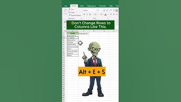 Excel ROWS to COLUMNS in SECONDS #shorts #exceltips #exceltricks