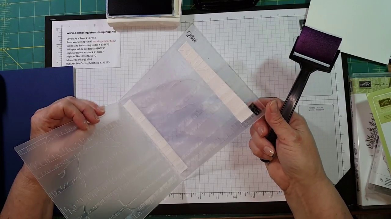 Card Making Tutorial: Lovely As a Tree and Inked Embossing Folder - YouTube