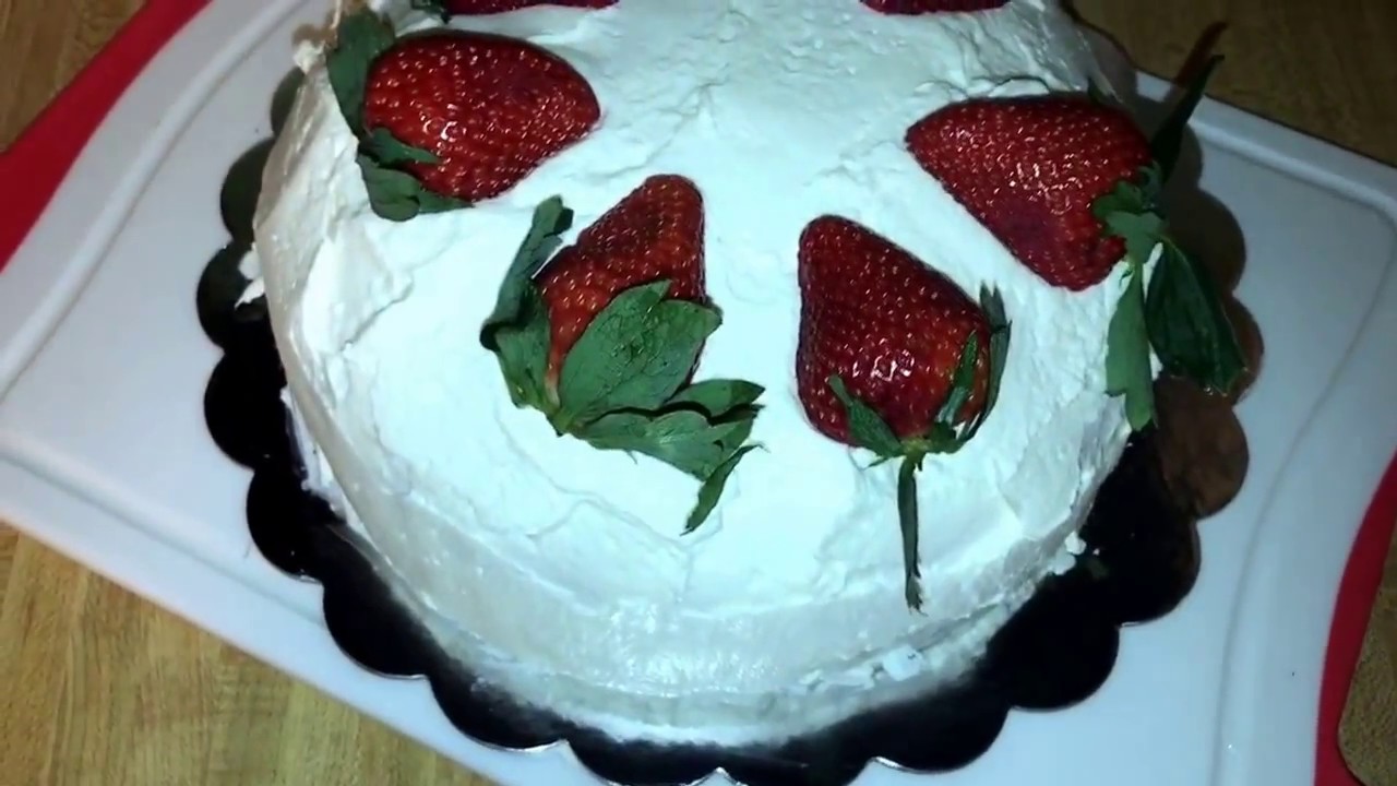 Pastel De Fresas Con Crema - YouTube