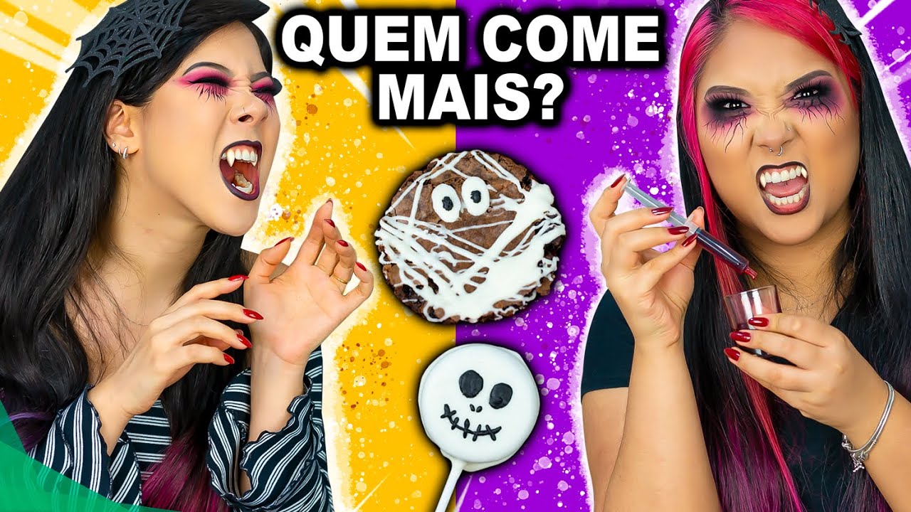QUEM COME MAIS COMIDA DE HALLOWEEN GANHA | Blog das irmãs