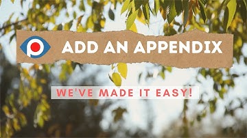 Adding an Appendix