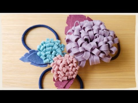 フェルト お花の簡単ヘアゴムの作り方 Youtube