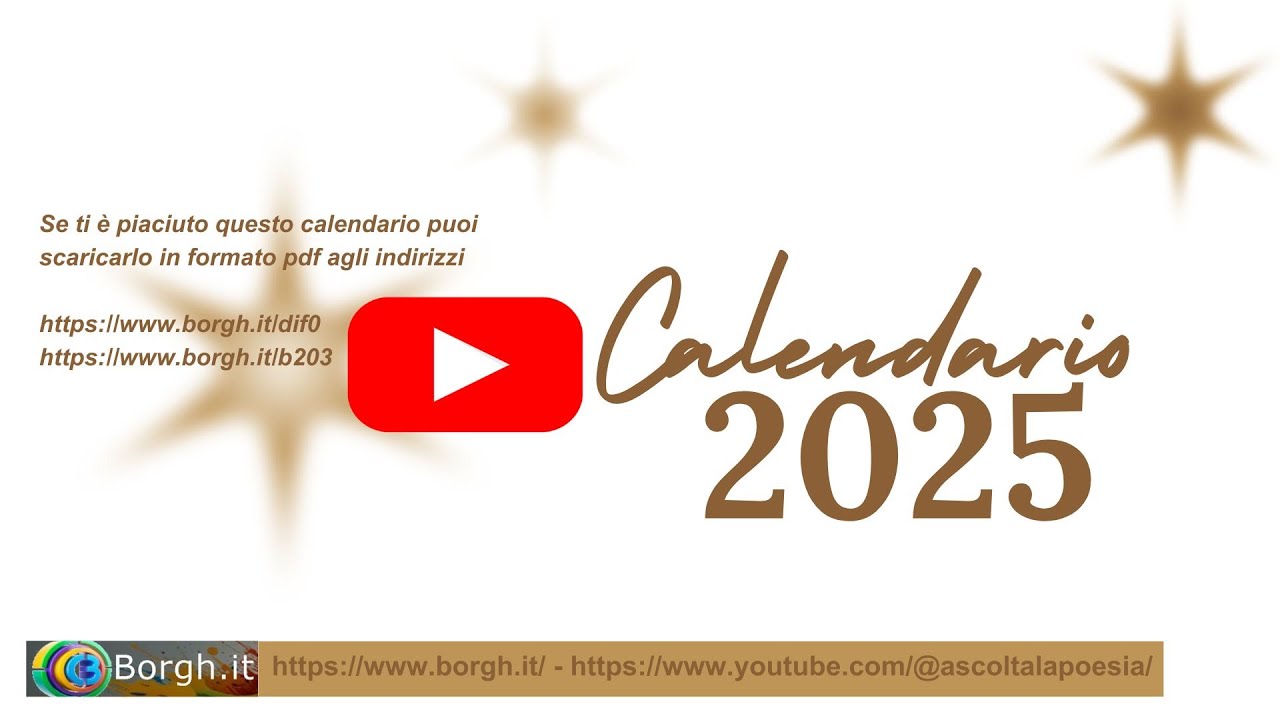 Calendario 2025: poesie ed emozioni per ogni mese dell’anno - YouTube