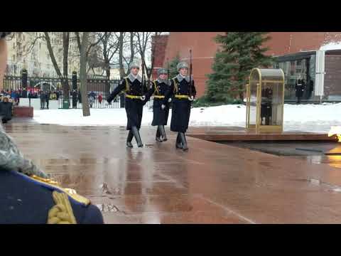 The Changing of the Guard, Tomb of the Unknown Soldier, The Kremlin, Moscow, January 2018