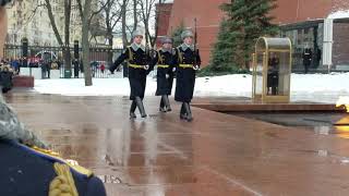 The Changing of the Guard, Tomb of the Unknown Soldier, The Kremlin, Moscow, January 2018