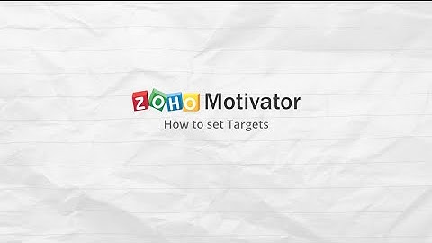 Zoho Motivator - Set Targets
