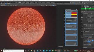 Blender2.9! Free Burning Planet  procedural material under development.