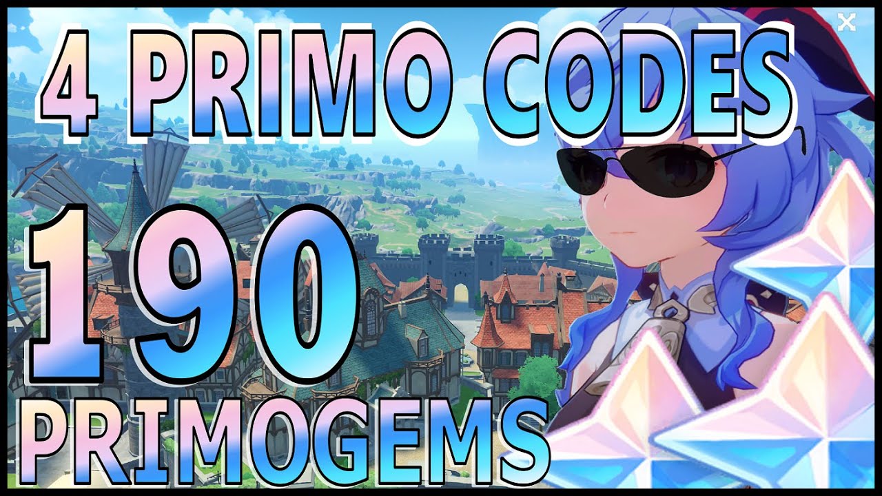 4 PROMOTIONAL CODES - FREE 190 PRIMOGEMS Genshin Impact 