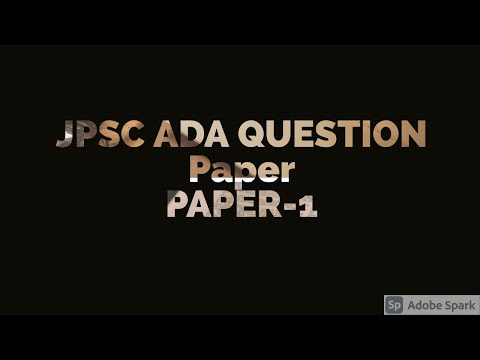 JPSC PAPER 1Question Paper ||SADO|| PSC paper