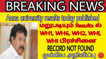 Anna university open book exam results update | WH series problems |