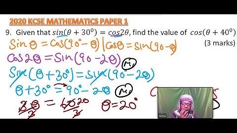 2020 KCSE MATHEMATICS PAPER 1 NO 9 eng