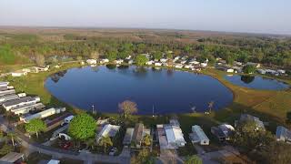 Mobile homes around a lake || Drone Footage