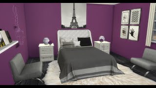 Purple Bedroom | Speed Build/Virtual Tour | Sims 4   CC LINKS