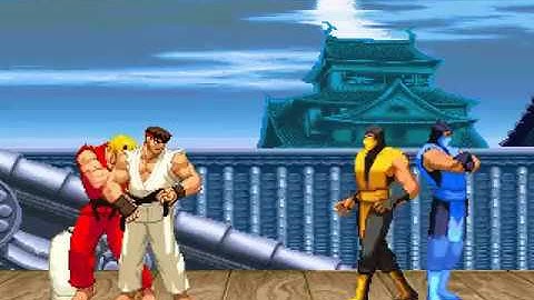 NICK54222 MUGEN: Ryu (Mr.Ansatsuken) and Ken VS Scorpion and Sub-Zero