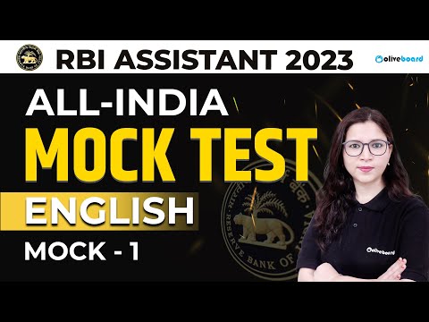 RBI Assistant English Preparation 2023 | All India English Mock Test Mock - 1 | English By Saba Gani