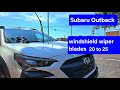 How to install windshield wiper blades on Subaru Outback 2020 to 2025 6th generation
