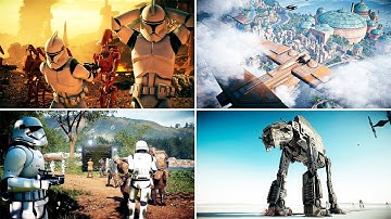 All Map Intro and Ending Scenes in Star Wars Battlefront 2 Galactic Assault