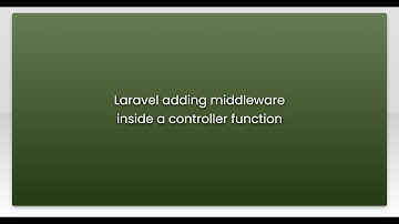 Laravel adding middleware inside a controller function