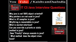 IT CS Java Interview Questions : BY Er. Chandrabhaga P. D. Vaishnav