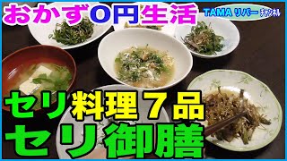 【おかず0円生活】芹御膳♪セリ尽くし