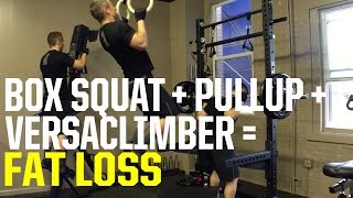 Box Squat to Pullup to Versaclimber Sprint (FAT LOSS)