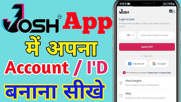 josh app me account kaise banaye | josh app me I