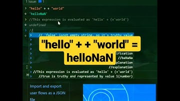JavaScript Tutorial | javascript fun | "hello" + + "world" = helloNaN #shorts #html #javascript