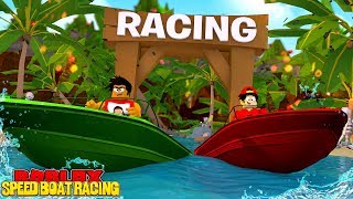 ROBLOX SPEEDBOAT RACING!! - WHO CAN BUILD THE FASTEST SPEED BOAT BEWTWEEN DONUT & ROPO??