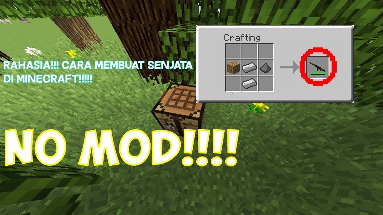 RAHASIA!!!!! CARA MEMBUAT SENJATA DI MINECRAFT!!! - YouTube