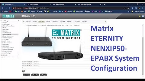 Matrix ETERNITY NENXIP50- EPABX System Full Configuration with 2 IP Receiver Added Configuration
