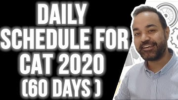 Daily SCHEDULE for CAT 2021 ( Mocks | Time Table | Areas to Focus - Target IIM Call (60 Days )