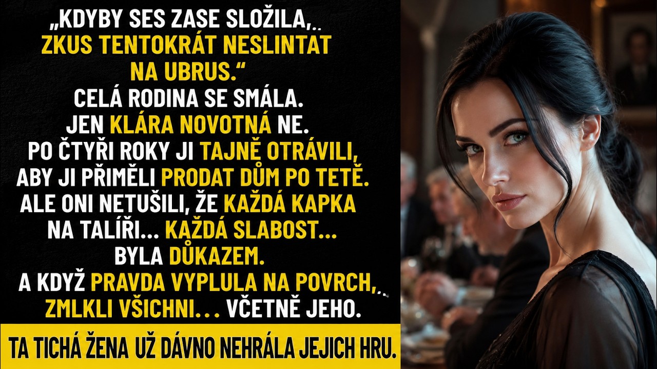 Seděli jsme u večeře, když si moje tchyně začala hrát s omáčníkem. Vypadalo to neškodně, ale já jsem věděl, co se děje. Pak mi položila na talíř knedlík a řekla: „Kláro, půjdeš se mnou do...