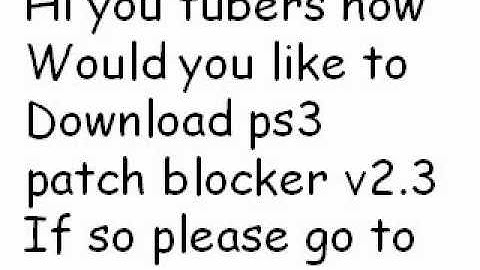 ps3 patch blocker