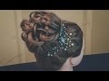 Updo hairstyle. Hair bun. Hairstyle for long hair