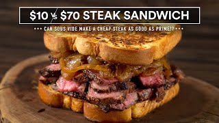 $10 GARLIC Bread STEAK Sandwich vs $70