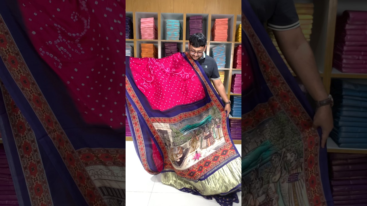 Pure Modal Silk Nakshi Pallu & Ajrakh Border Saree