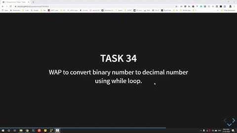 How to convert binary number to decimal number using while loop in C - Week 7 - Task 34