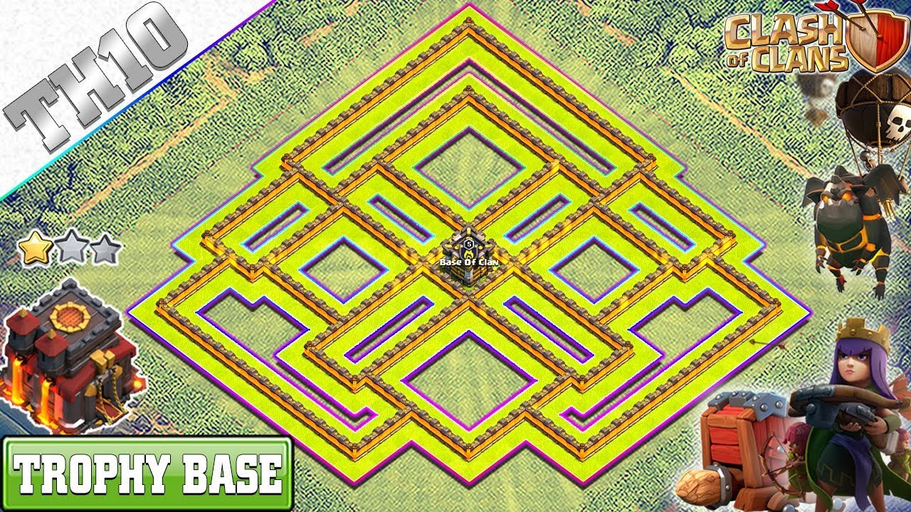 NEW TH10 TROPHY BASE 2018 | CoC Town Hall 10 FREE SHIELD Base | Clash of Clans