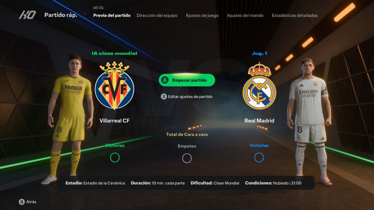 EA Sports FC 25 (Español) de PC (Windows 11) Villarreal vs Real Madrid (Control Manual/Simulación)