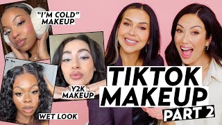 Reacting to TikTok Makeup Trends (PART 2!): Revenge Makeup, Y2K Makeup, Wet Makeup, & More