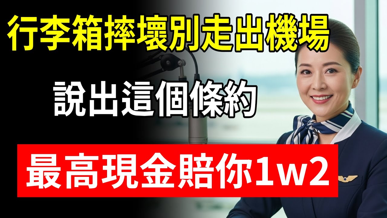 行李箱摔壞，別走出機場！空姐揭秘：說出“這個條約”，最高“賠1萬2”！90%的人白白走人！#行李箱摔壞 #行李索賠 #PIR報告 #蒙特利爾公約 #空姐